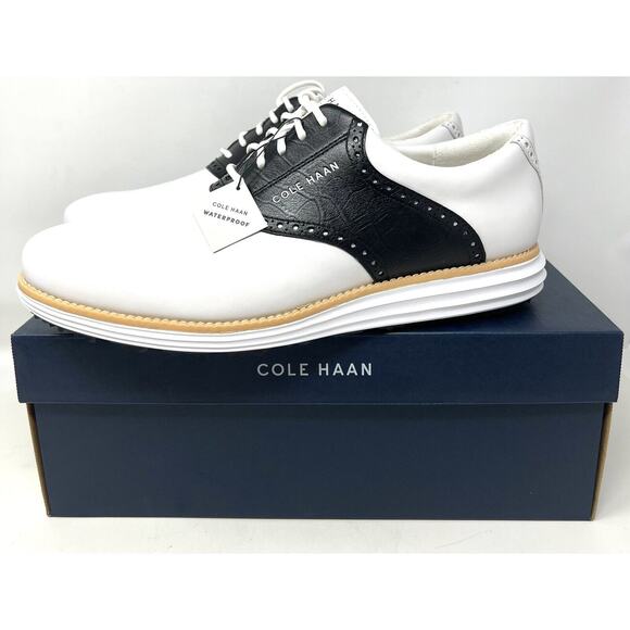 Cole Haan OG Original Grand Saddle Golf Shoe Size 11.5 WHITE BLACK CROC C37176 main image 7